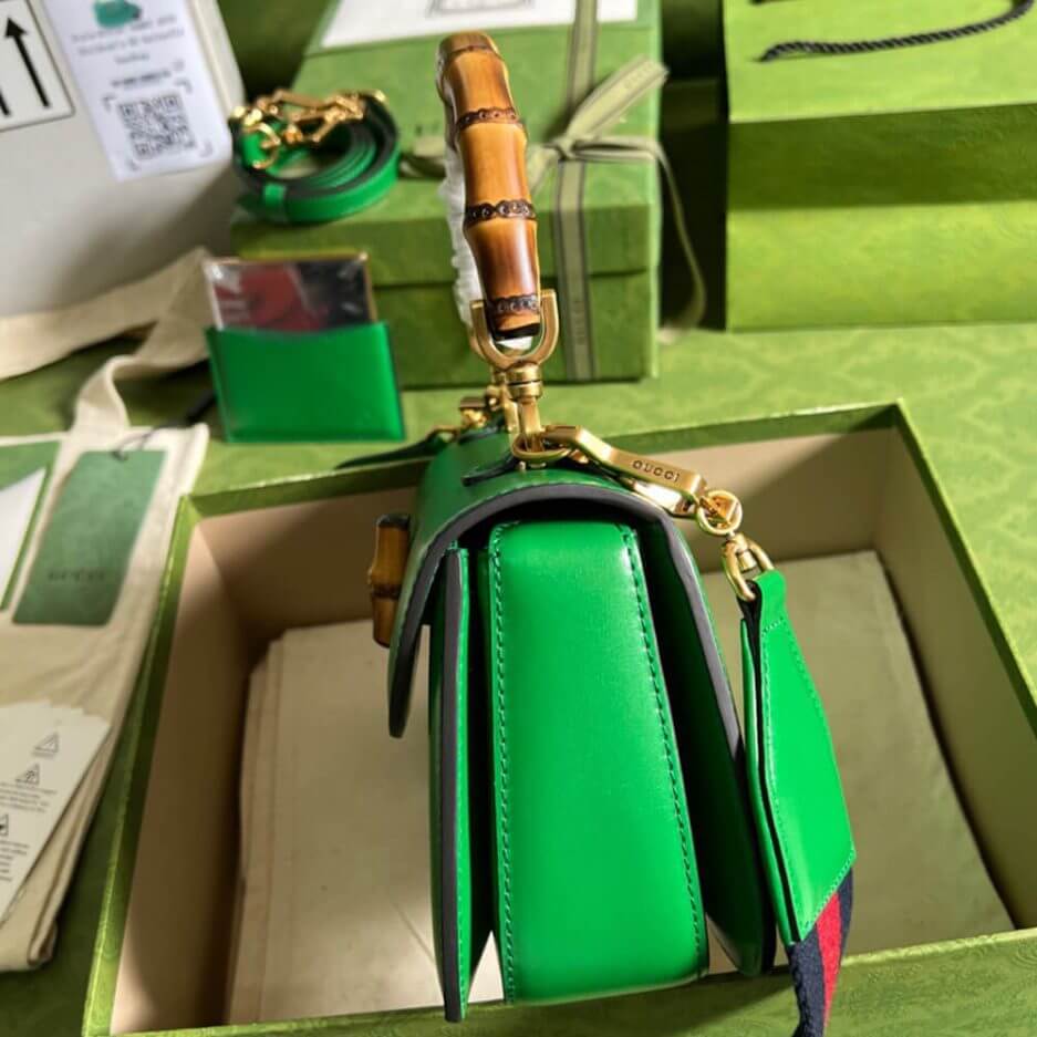G*u*i bamboo 1947 jumbo gg small top handle bag