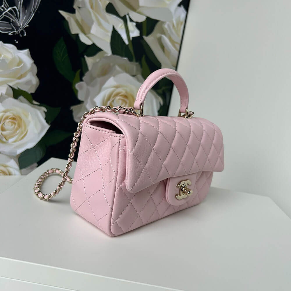 Ch*el mini classic handbag with top handle