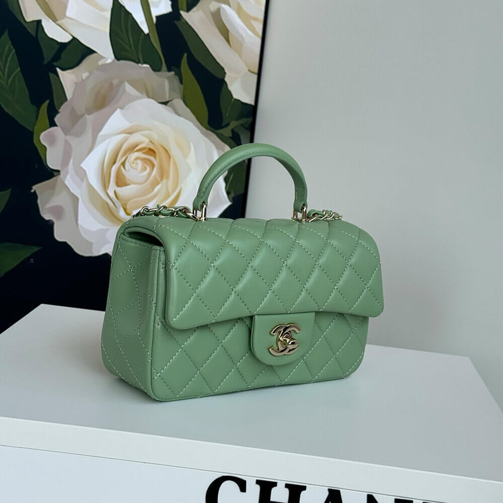 Ch*el mini classic handbag with top handle