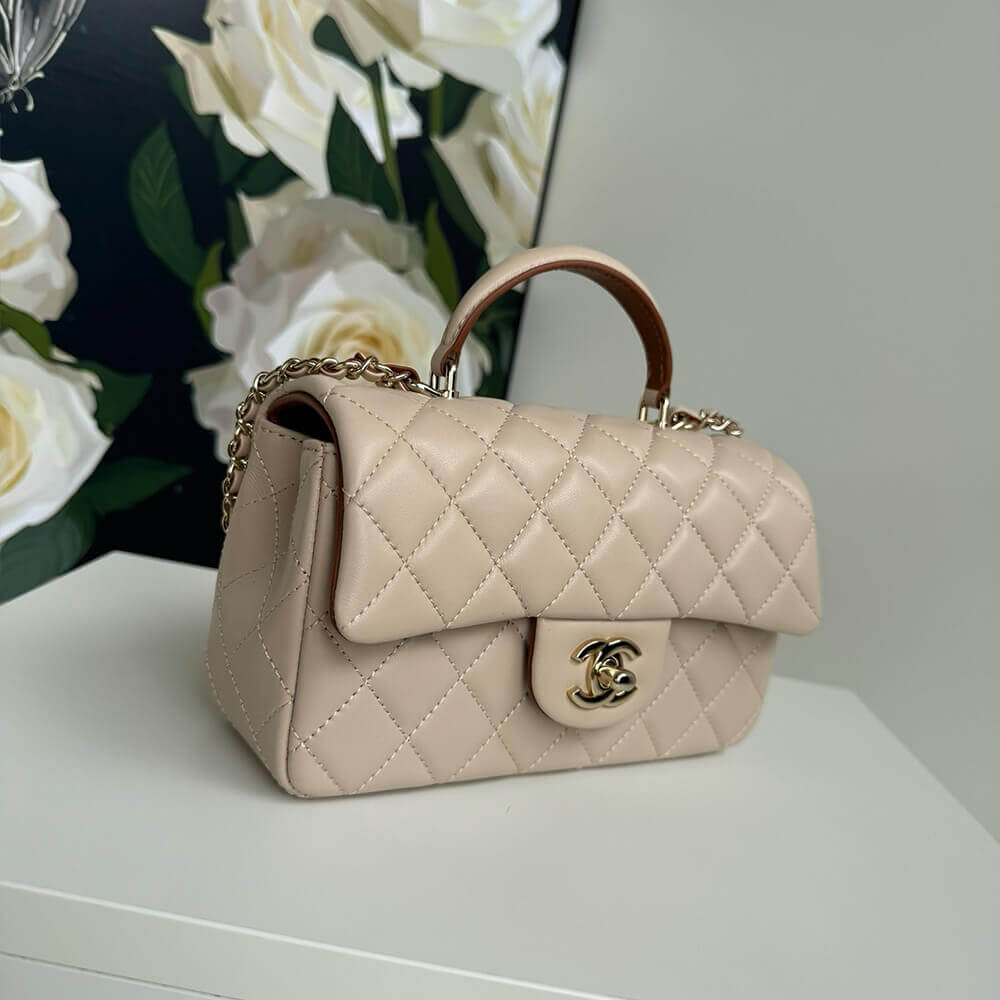 Ch*el mini classic handbag with top handle