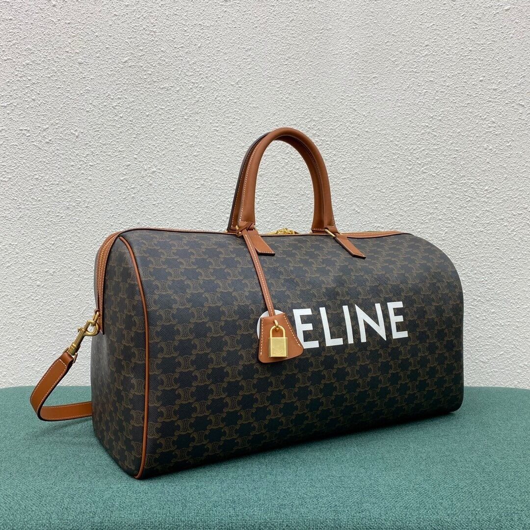 Ce**e large travel bag in logo print and calfskin