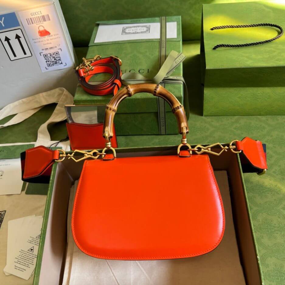 G*u*i bamboo 1947 jumbo gg small top handle bag