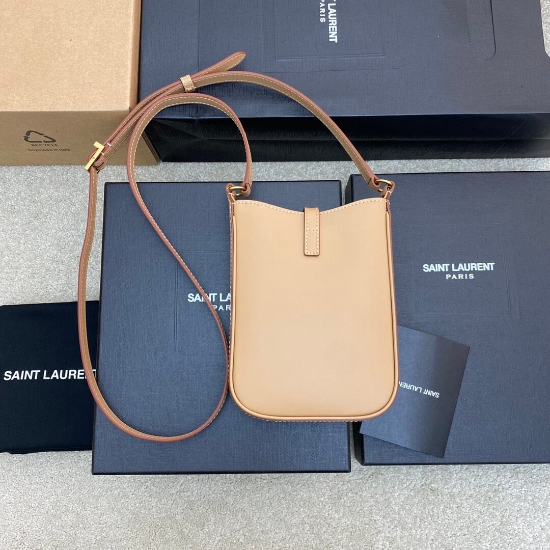 YSL Le 5 à 7 mini vertical bag in shiny leather