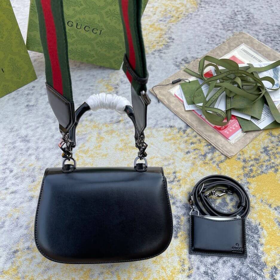 G*u*i bamboo 1947 jumbo gg small top handle bag