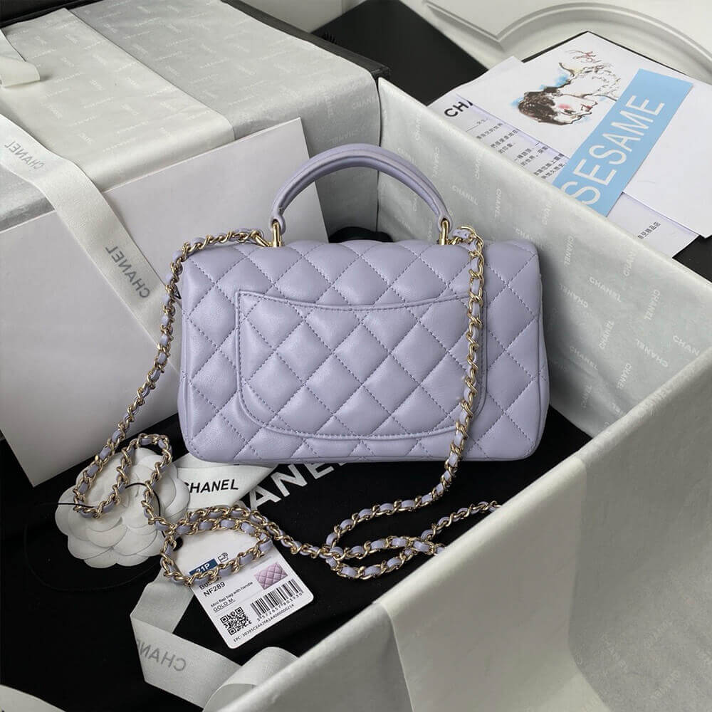 Ch*el mini classic handbag with top handle