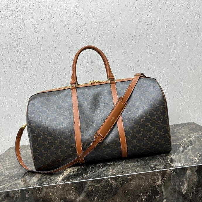 Ce**e large travel bag in logo print and calfskin