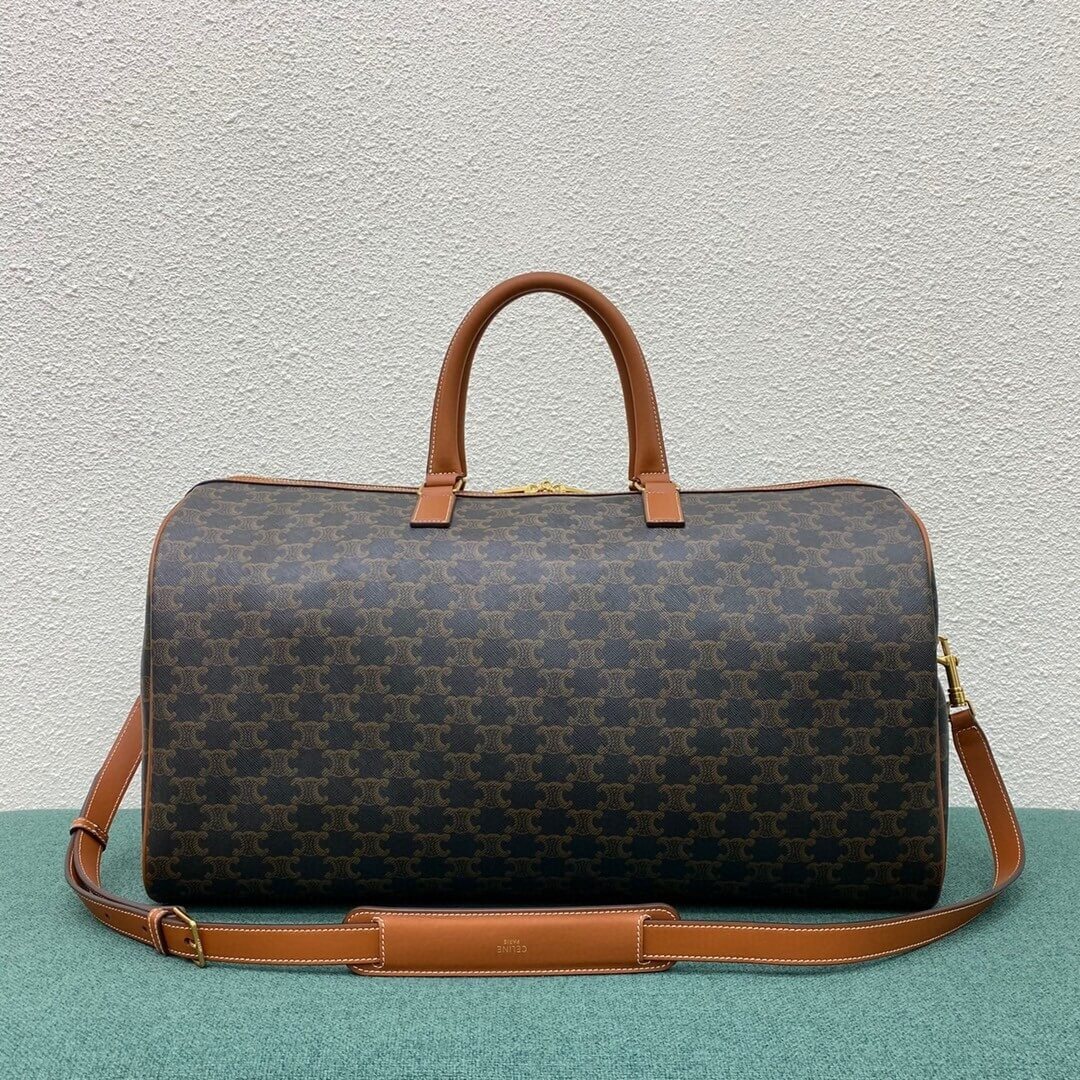 Ce**e large travel bag in logo print and calfskin