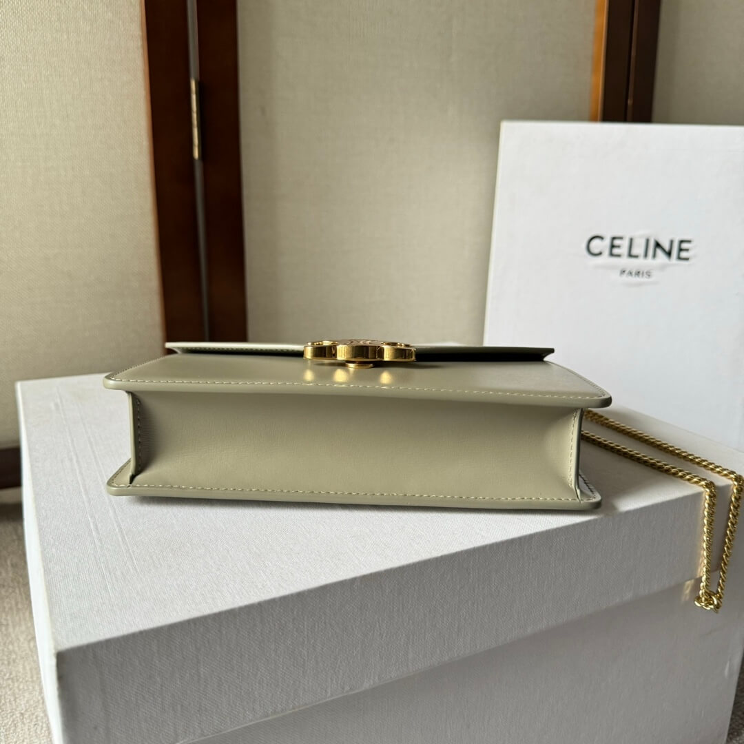 Ce**e margo shiny calfskin leather chain wallet