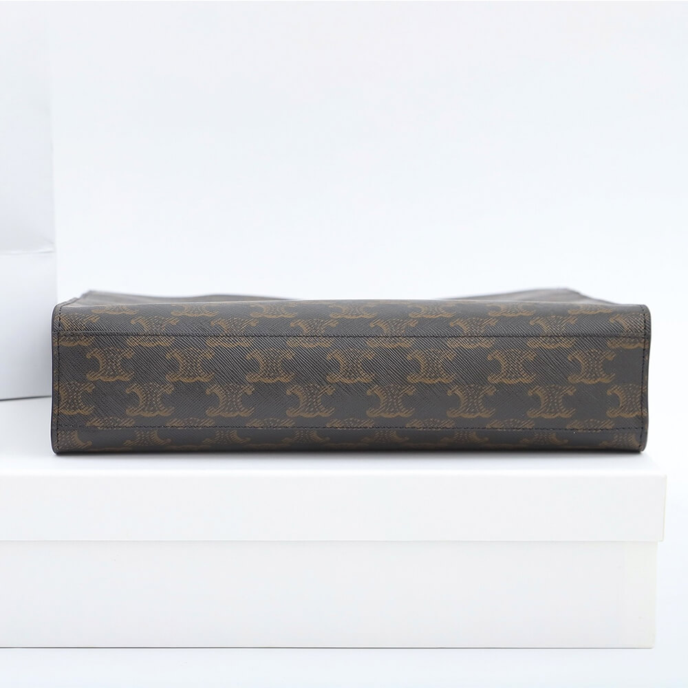 Ce**e vertical cabas bag in calfskin with logo print and Ce**e print