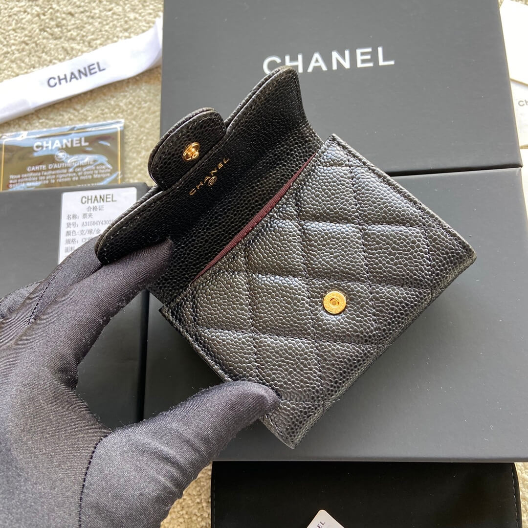 Ch*el classic small flap wallet