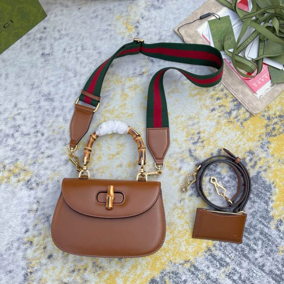 G*u*i bamboo 1947 jumbo gg small top handle bag