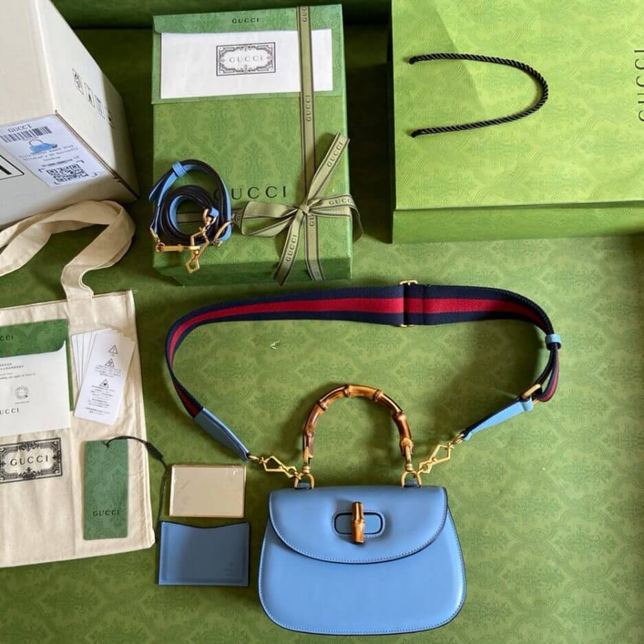 G*u*i bamboo 1947 jumbo gg small top handle bag