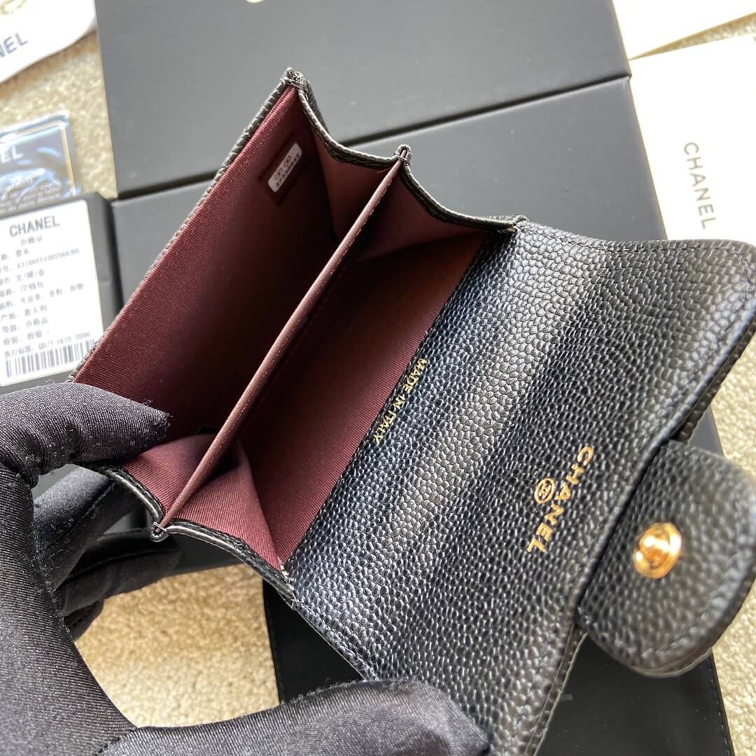 Ch*el classic small flap wallet