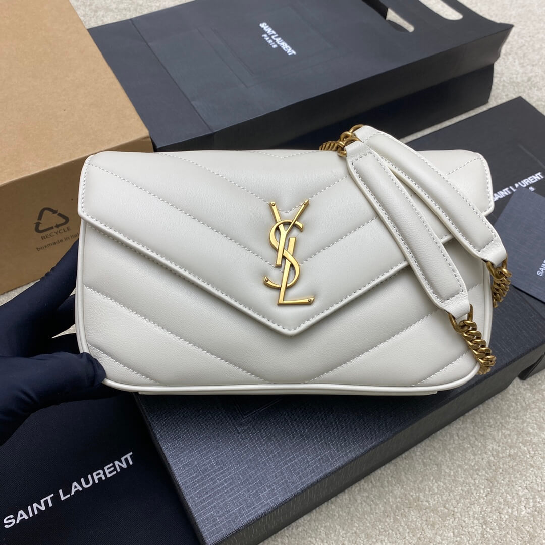 YSL LOULOU small in MATELASSÉ lambskin